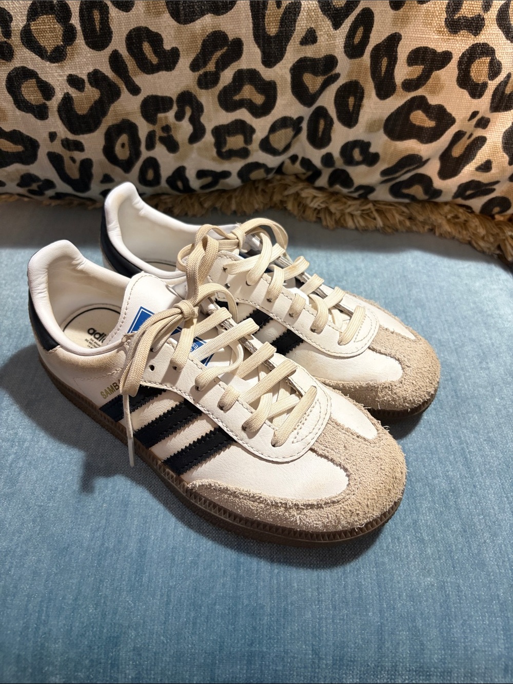 adidas Kids Cream and Black Samba-Style Sneakers
